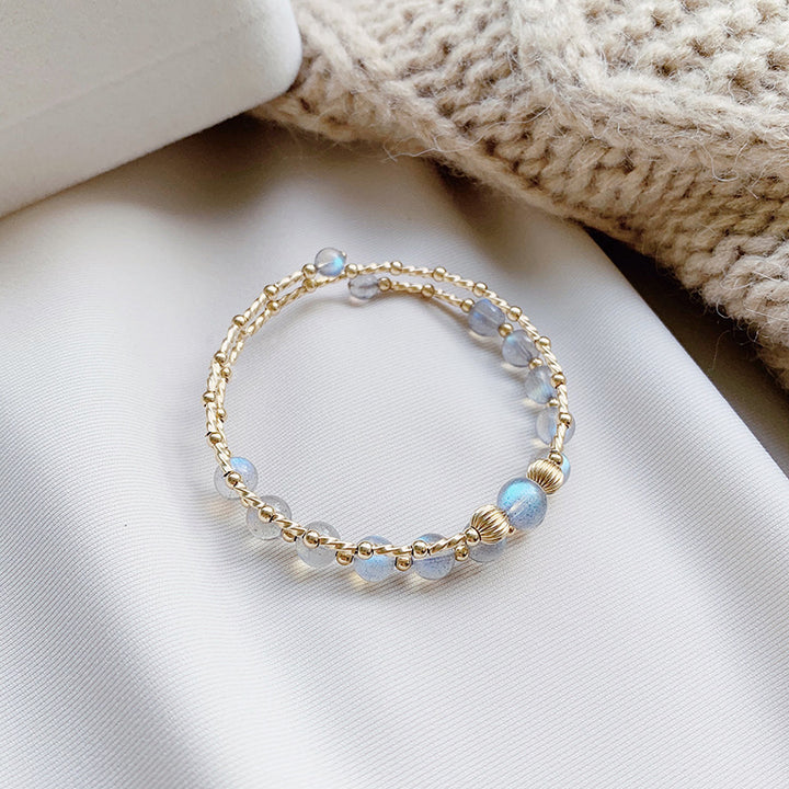 Womens Double Layer Moonstone Natural Crystal – Jewelry Gift Ideas — 1