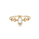 Silver Gold Plated Natural Blue Moonstone Ring – Birthday Gifts — 2