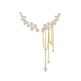 925 Silver Post Pearl Fringe Asymmetric Earrings – Holiday Gift Ideas — 3
