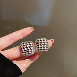 Silver Post Houndstooth Square Stud Earrings – Holiday Gift Ideas — 2
