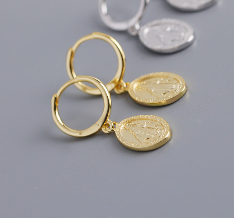 100% 925 Golden earrings sterling silver earrings – Practical Gifts — 4