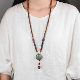 Nepal Pendant Sweater Chain Wooden Prayer Beads – Jewelry Gift Ideas — 4