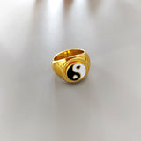 Simple Coin Ring Street Enamel Glaze Women's Ring – Gifts for Her — 8