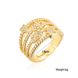 Real Gold Plating Opening Adjustable Copper Ring Women – Gifts for Her — 4