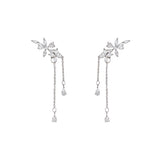 Silver Needle Long Fringed Zircon Earrings – Thoughtful Gifts — 13