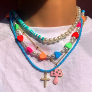 Mushroom Cross Pendant Multilayer Necklace – Jewelry Gift Ideas — 1