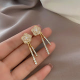 Women's Fashion Tassel Long Camellia Earrings – Stylish Gifts — 2