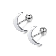 Simple Men's Earrings Round Moonlight Earbone Nail – Gifts for Him — 11
