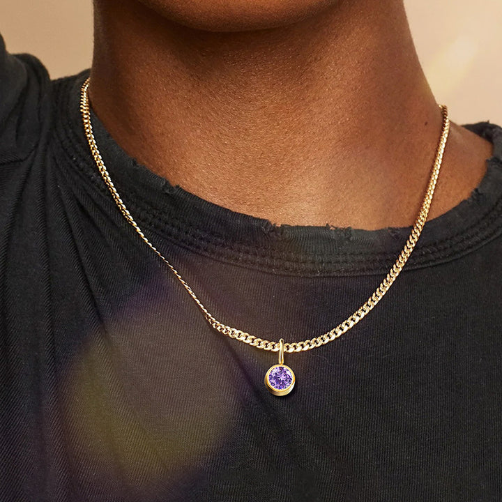 Stainless Steel Necklace With Diamond Birthstone – Jewelry Gift Ideas — 1