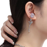 Women's Purple Ore Rose Earrings – Gifts for Her — 6