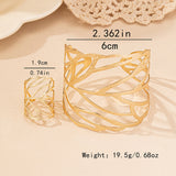 Fashion Hollowed-out Leaves Ring Bracelet Suit – Stylish Gifts — 6