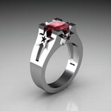 Plated Sapphire Engagement Simulation Diamond Ring – Gifts for Couples — 7