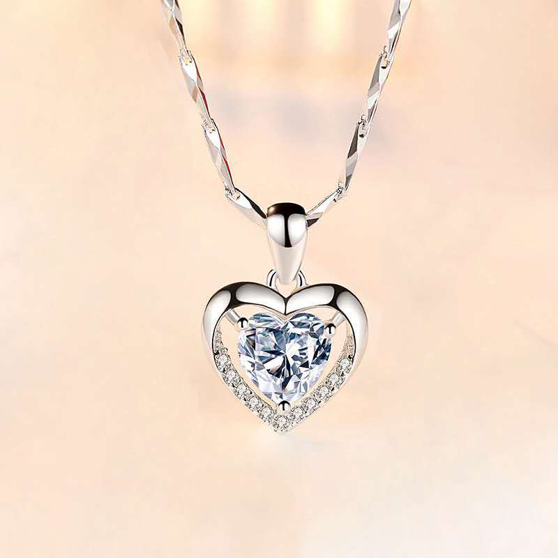 S925 Sterling Silver Women's Love Heart Pendant – Jewelry Gift Ideas — 1