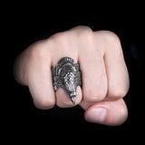 Viking Crow Stainless Steel Titanium Steel Men's Ring – Gifts for Him — 2