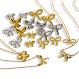 Bow Stainless Steel 14K Gold Earrings Necklace – Jewelry Gift Ideas — 8