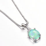 Fashion Frosty Oval Opal Necklace With A White – Jewelry Gift Ideas — 5