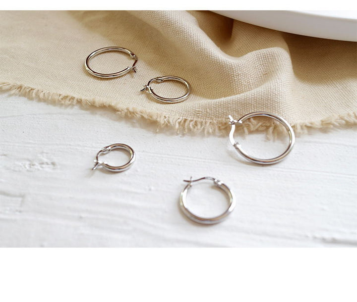 100% S925 Sterling Silver Simple Hollow Earrings – Small Gift Ideas — 1