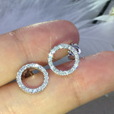 Earrings Temperament Hollowed Out Circle Zircon Full – Everyday Gifts — 2