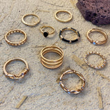 Vintage Hollow Black Joint Ring Set – Stylish Gifts — 4