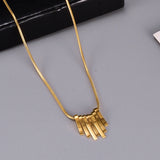 18K Titanium Steel Necklace Women's Small Square – Jewelry Gift Ideas — 5