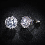 Round Sapphire Blue Red Stud Earrings AAA Zircon – Jewelry Gift Ideas — 8