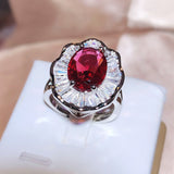 Women's Stone-inlaid Red Eye-catching Ring – Gifts for Her — 5