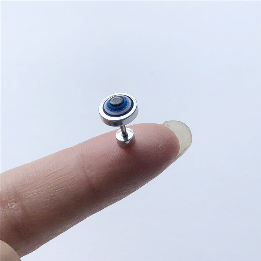 Personality Men's Stainless Steel Eye Pattern Stud – Gifts for Him — 1