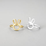Alloy Hollow Cute Rabbit Animal Food Ring Ring – Gifts for Pet Lovers — 1