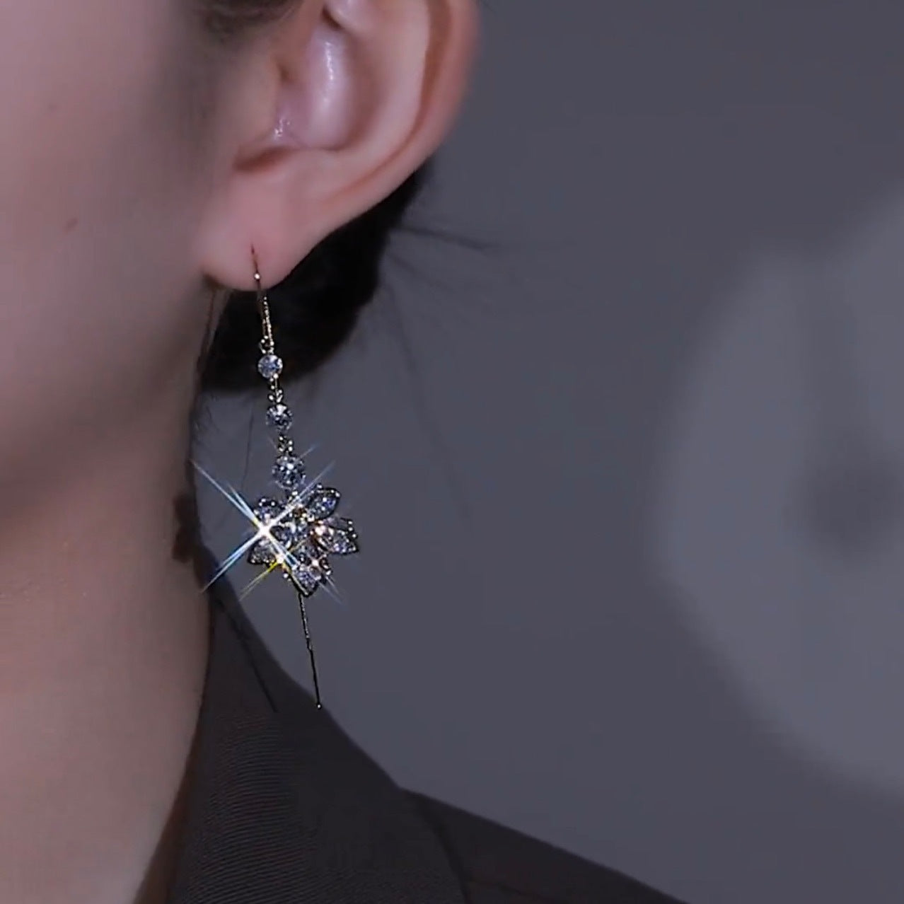Women's Zircon Maple Leaf Tassel Earrings – Gifts for Her — 1