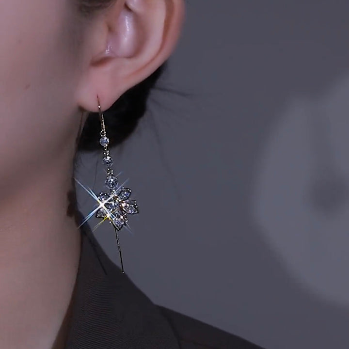 Women's Zircon Maple Leaf Tassel Earrings – Gifts for Her — 1