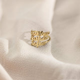 Sterling Silver Couple Name Ring Female Fashion – Stylish Gifts — 1