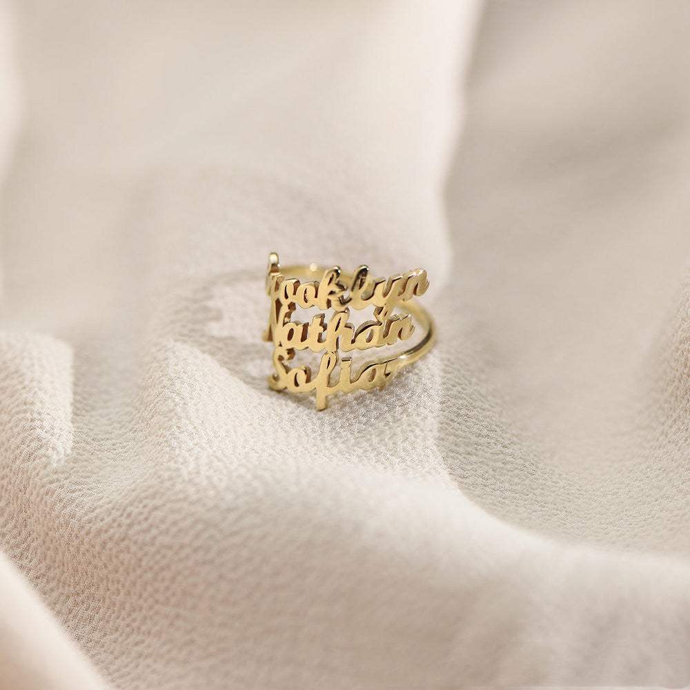 Sterling Silver Couple Name Ring Female Fashion – Stylish Gifts — 1