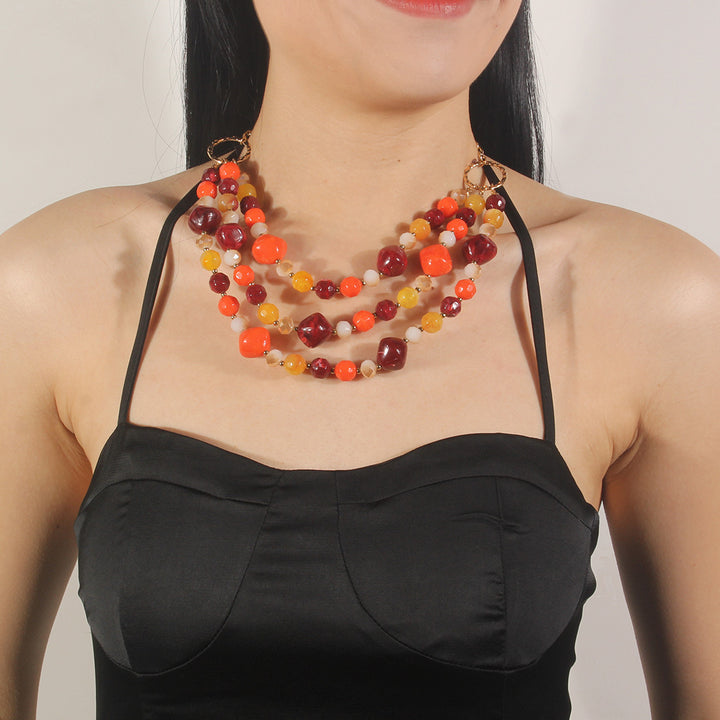 Exaggerated Resin Multilayer Collarbone Necklace – Jewelry Gift Ideas — 1