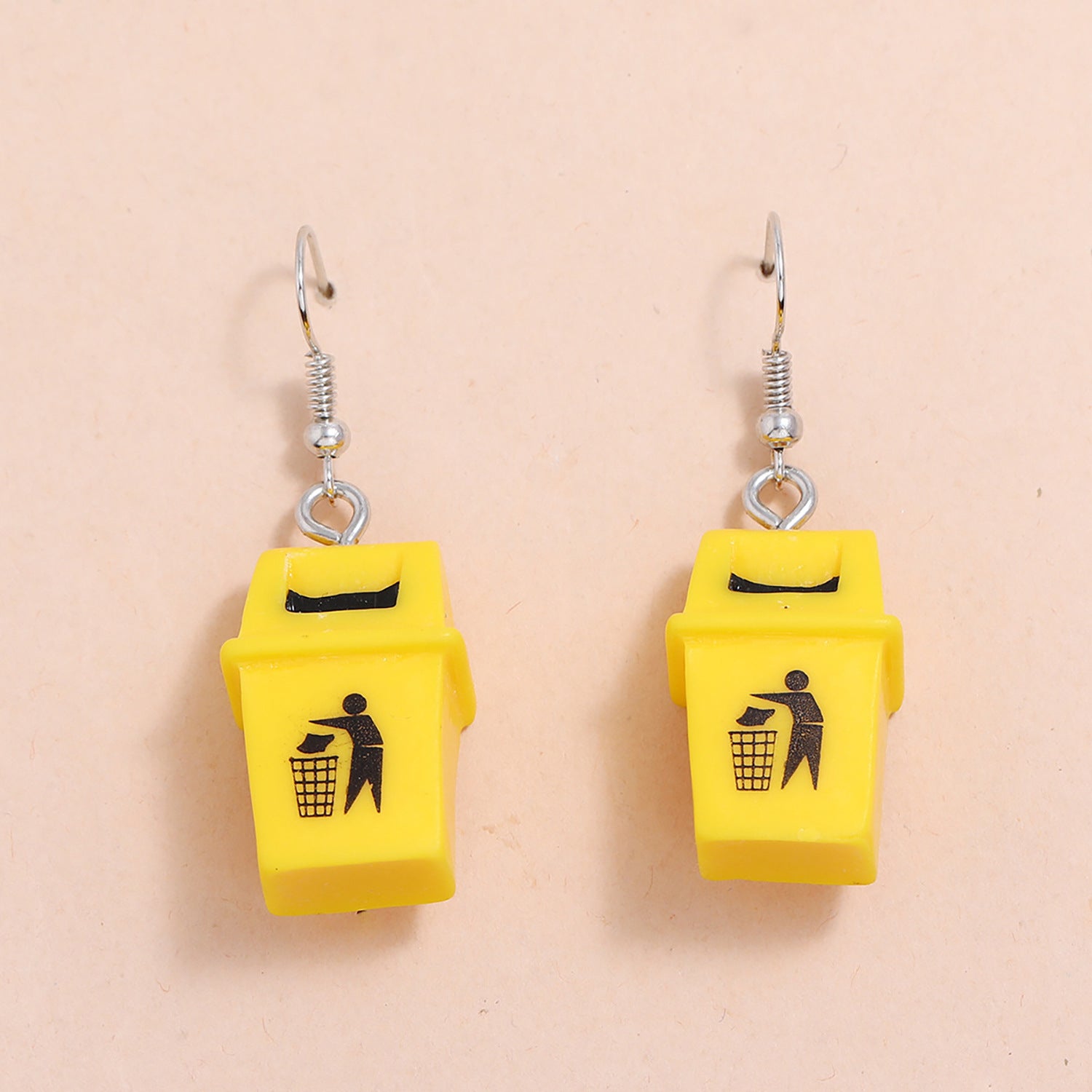 Yellow Bin Earrings Funny Resin – Special Occasion Gifts — 1