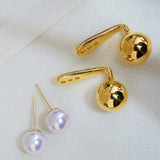 Pearl And Small Gold Ball Combined With Gold Earrings – Gift Ideas — 3