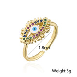 Lucky Eye Shape Geometric Ring Bronze Zirconium – Jewelry Gift Ideas — 12