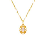 S925 Silver Gem Pendant With Moonstone Necklace – Jewelry Gift Ideas — 3