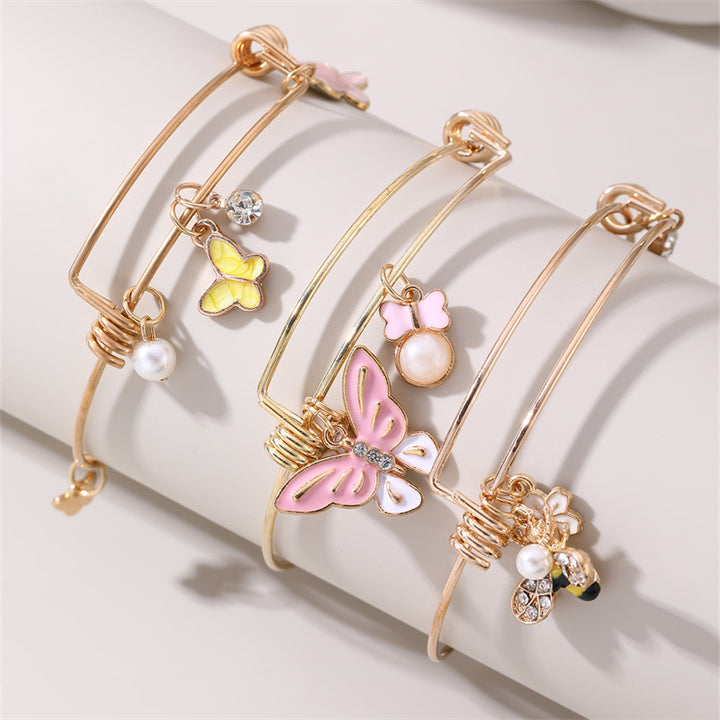 Oil Dripping Butterfly Small Flower Bracelet – Jewelry Gift Ideas — 1