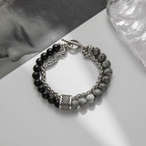 Natural Stone Frosted Bead Chain Beaded Titanium – Jewelry Gift Ideas — 5