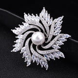 Korean Luxury Crystal Zircon Pinwheel Brooch – Jewelry Gift Ideas — 2