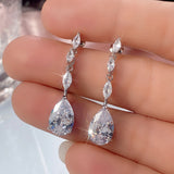 French Horse Eye Zircon Earrings Female Pear – Gifts for Her — 4