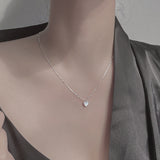 S925 Sterling Silver Love Motherofpearl Necklace – Jewelry Gift Ideas — 4