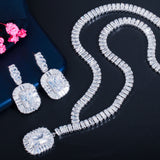 Platinum Zircon Earrings Necklace Set – Jewelry Gift Ideas — 5