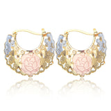 Hollow Rosette Earrings With Gold Contrast – Special Occasion Gifts — 5