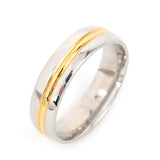 Stainless Steel Couple Ring Middle Golden – Gifts for Couples — 5