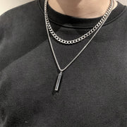 Steel Bar Pendant Titanium Steel Double-layer – Jewelry Gift Ideas — 1