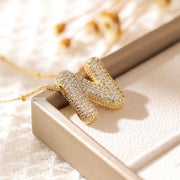 Copper-plated Gold Zircon Chubby Pendant Necklace – Jewelry Gift Ideas — 11