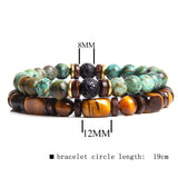 Natural Stone Men's Tiger's Eye Bead Double Layer – Jewelry Gift Ideas — 7