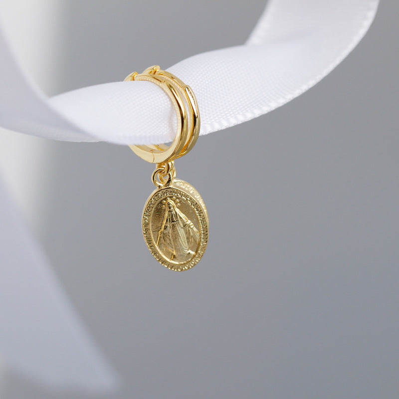 100% 925 Golden earrings sterling silver earrings – Practical Gifts — 2