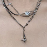 Fashion Double Layer Cross Heart Crystal Pendant – Jewelry Gift Ideas — 3
